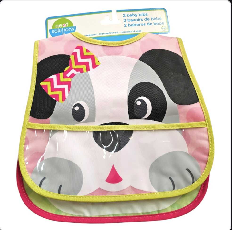 Neat Solutions 2 Pack Water Resistant Toddler Bib (set 2)