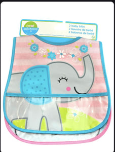 Neat Solutions 2 Pack Water Resistant Toddler Bib (set 2)