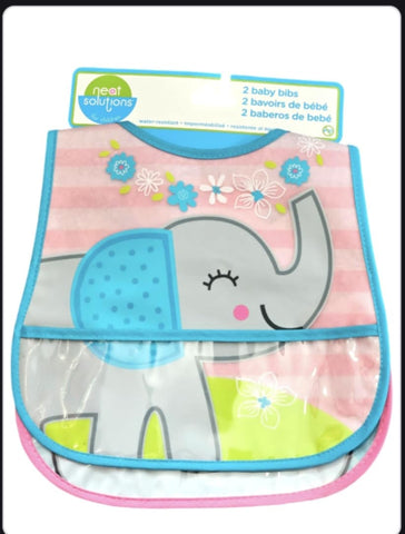 Neat Solutions 2 Pack Water Resistant Toddler Bib (set 2)