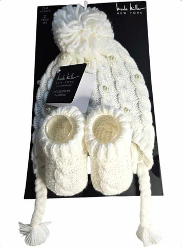 Nicole Miller Hat and Booties Gift Set