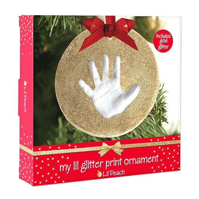 Lil Peach Baby's Handprint or Footprint Christmas Ornament Kit, Newborn Holiday