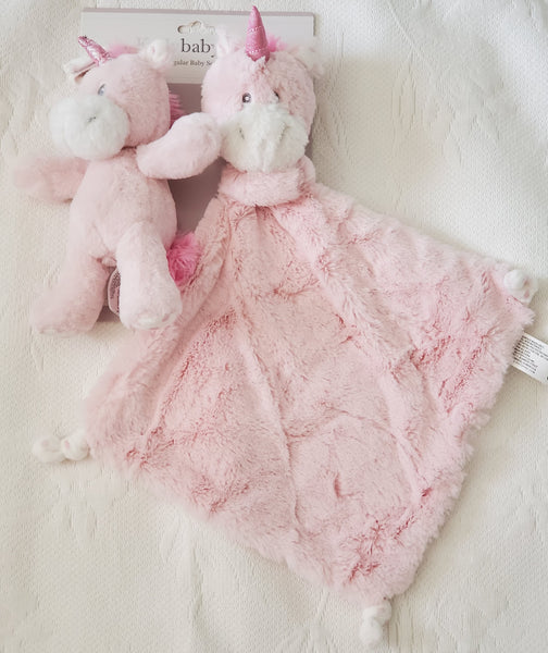 Kelly Baby Girl's 2 pack Unicorn Luxury Baby Set Pink