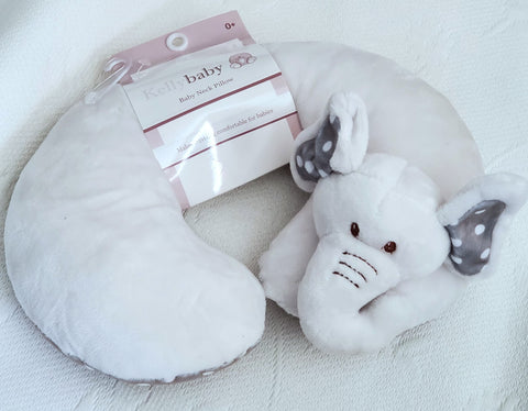 Elephant Soft Plush Pillow - Baby Infant Car Seat/Stroller Neck Pillow