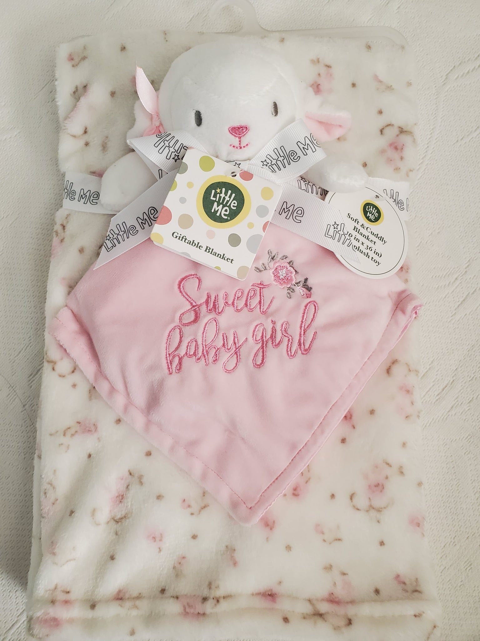 Little Me Plush Bunny Baby Snuggle Blanket