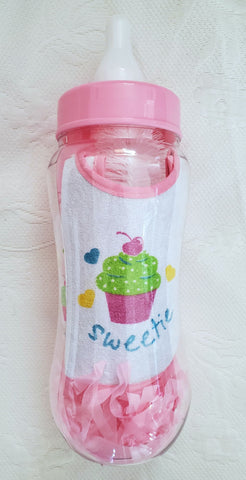 Jumbo Baby Bottle Bank Infant Gift Set - Cupcake