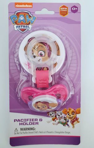 Paw Patrol Skye Pacifier and Holder with Silicone Ring Set