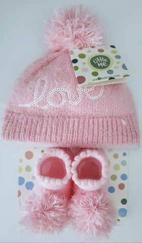 Girls Hat and Bootie Set
