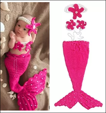 Baby Beauty - Mermaid Suit - Rose Red
