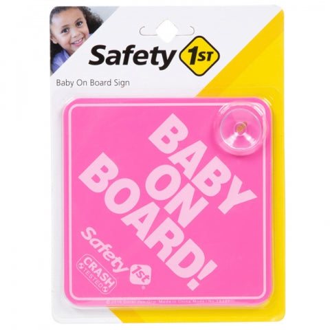 Safety 1st Baby On Board Sign, Pink.