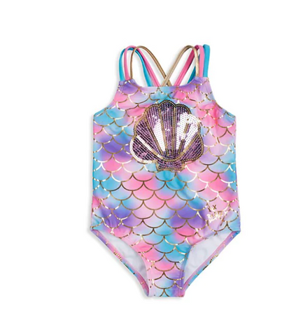Betsey Johnson - Little Girl's Sequin-Embellished One-Piece Swimsuit