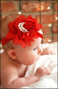 Baby Headband Pearl Rose