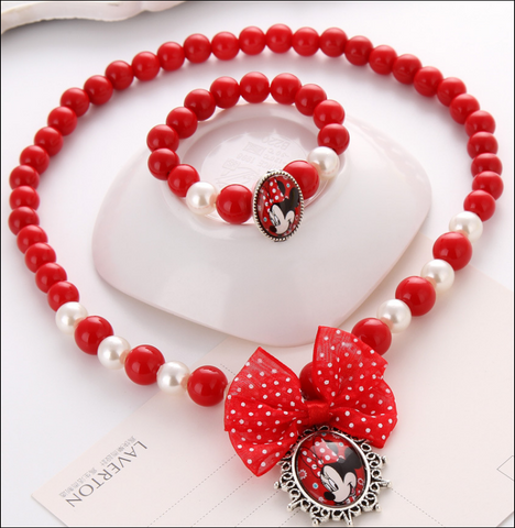 Princess Beads Necklace, Bracelet Jewelry Sets for Girls