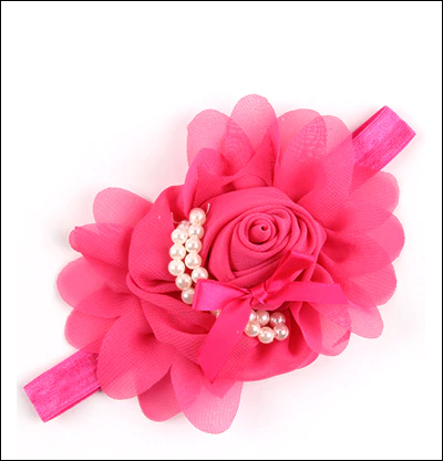 Baby Headband Pearl Rose