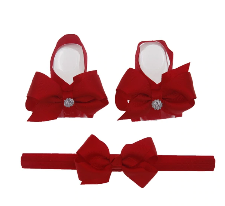 Baby Girls Barefoot Sandals Headbands