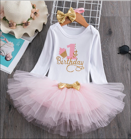 Long Sleeve First Birthday Girl Party