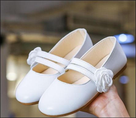 Flower Flat Shoes - White