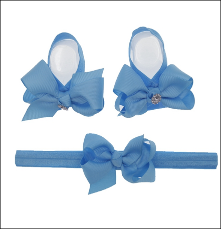 Baby Girls Barefoot Sandals Headbands