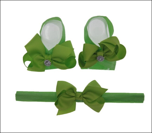 Baby Girls Barefoot Sandals Headbands