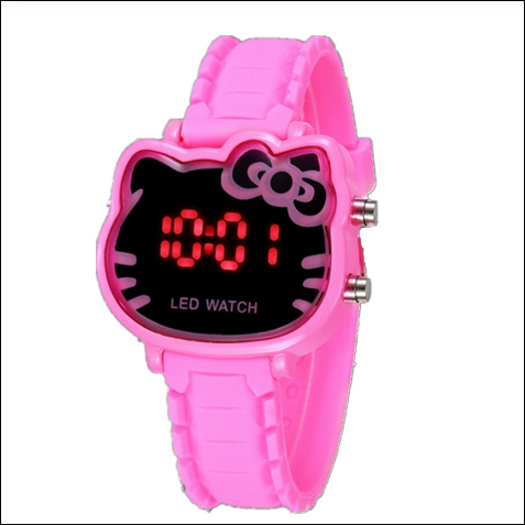 Hello Kitty LED Silicone Band Digital Watch - Pink
