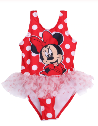 Minnie Mouse Baby Girls Polka Dot 1 Piece Swimsuit