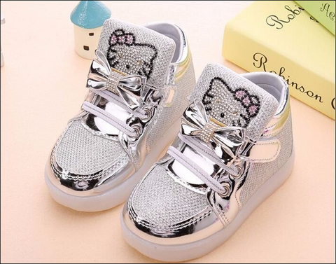 Hello Kitty LED Sneakers - Silver