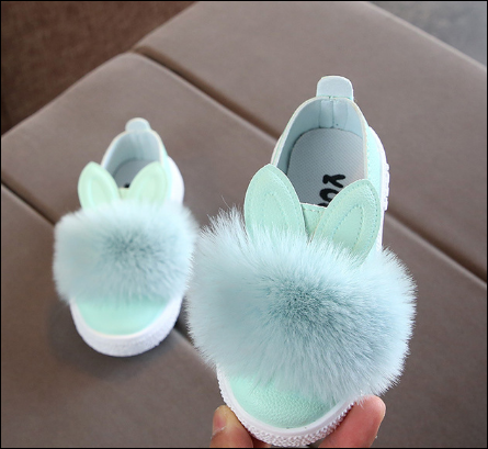 Girls' Cute Rabbit Ears Shoes - Mint