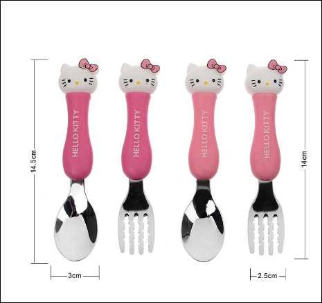 Hello Kitty Kid's Easy Grip Spoon/Fork Flatware