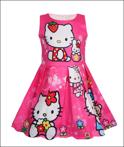 Hello Kitty Party Dress - Hot Pink