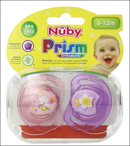 Nuby 2-Pack Prism Orthodontic Pacifiers
