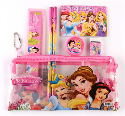 Cartoon Princess Pencil Case Set For Girls