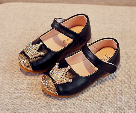 Princess Shoes Crown Flats - Black