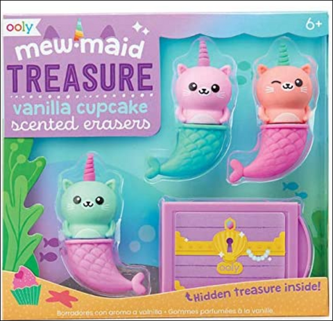 OOLY, Mew-maid Treasure, Vanilla Scented Erasers
