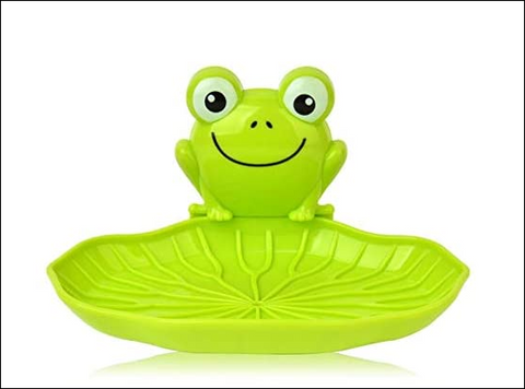 Suction Soap Dish - Cute Frog Wall Mounted Soap Dish - Green