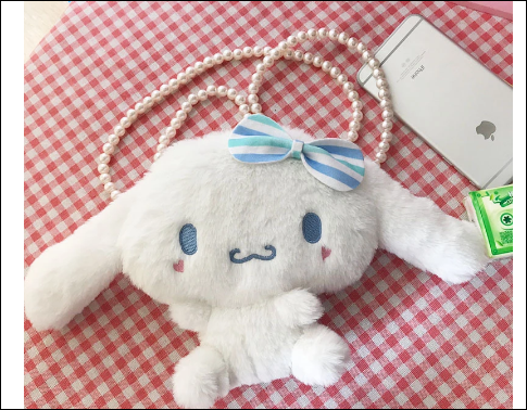 Cinnamoroll Plush Bag with Pearl Chain 