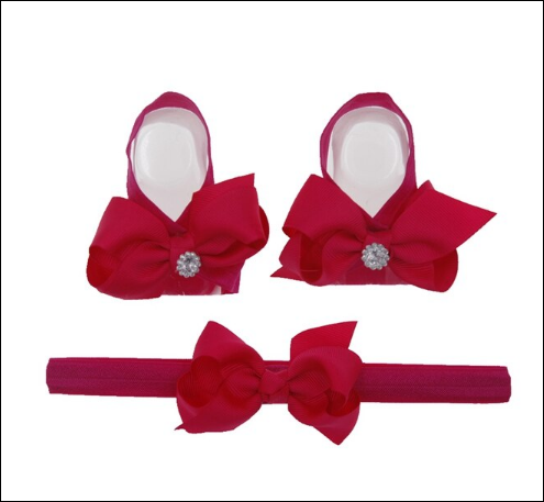 Baby Girls Barefoot Sandals Headbands