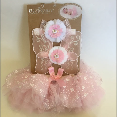 Tutu Set - Wings and Headband Pink -by Elly and Emma
