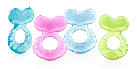 Nuby Silicone Teethe-eez Teether with Bristles, Includes Hygienic Case