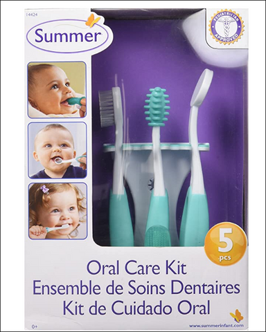 Summer - Infant 5 Piece Oral Care Kit - Teal/White