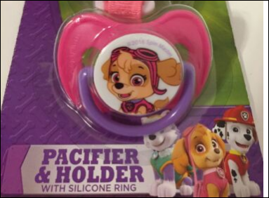 Paw Patrol Skye Pacifier and Holder with Silicone Ring Set