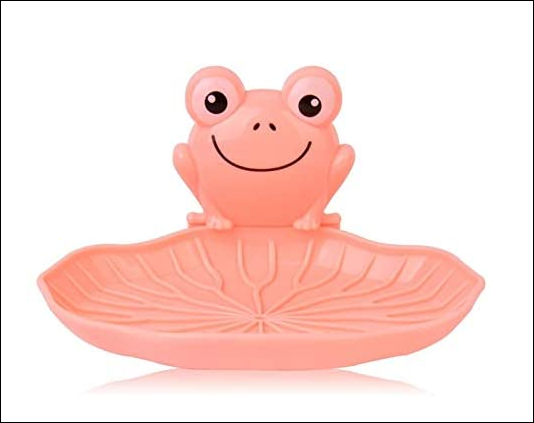 Suction Soap Dish - Cute Frog Wall Mounted Soap Dish - Pink