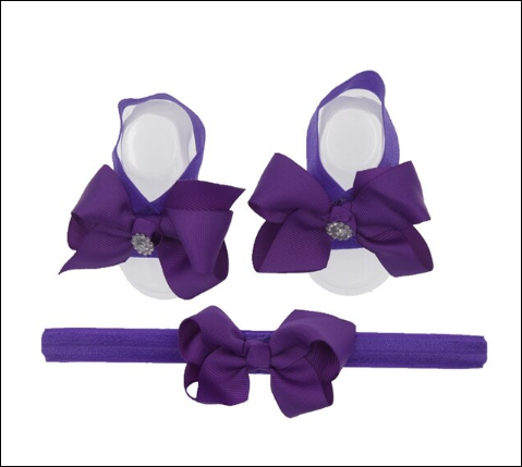Baby Girls Barefoot Sandals Headbands