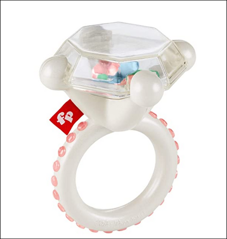 Fisher-Price Rock ‘n Rattle Teether Ring, Baby Rattle and Teething Toy