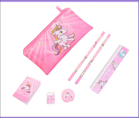 Cartoon Unicorn Pencil Case Set for Girls