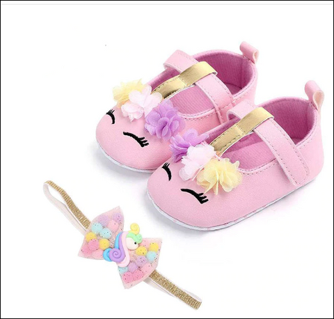 Baby Unicorn Shoes and Headband Set