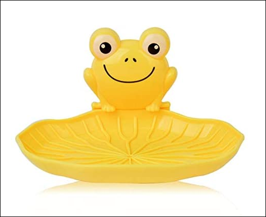 Suction Soap Dish - Cute Frog Wall Mounted Soap Dish - Yellow